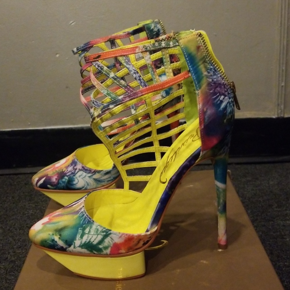 Multi Colored Platform Heels - Picture 2 of 7